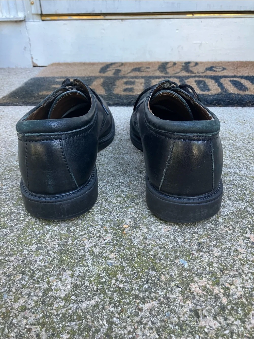 Dockers Black Leather Lace-Up Oxfords for Men